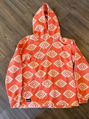 Men's Hooded Pullover Sweater in Coral Diamond Pattern Armadillo brand